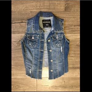 Denim Vest/“Hi-Low” Design/Worn Once